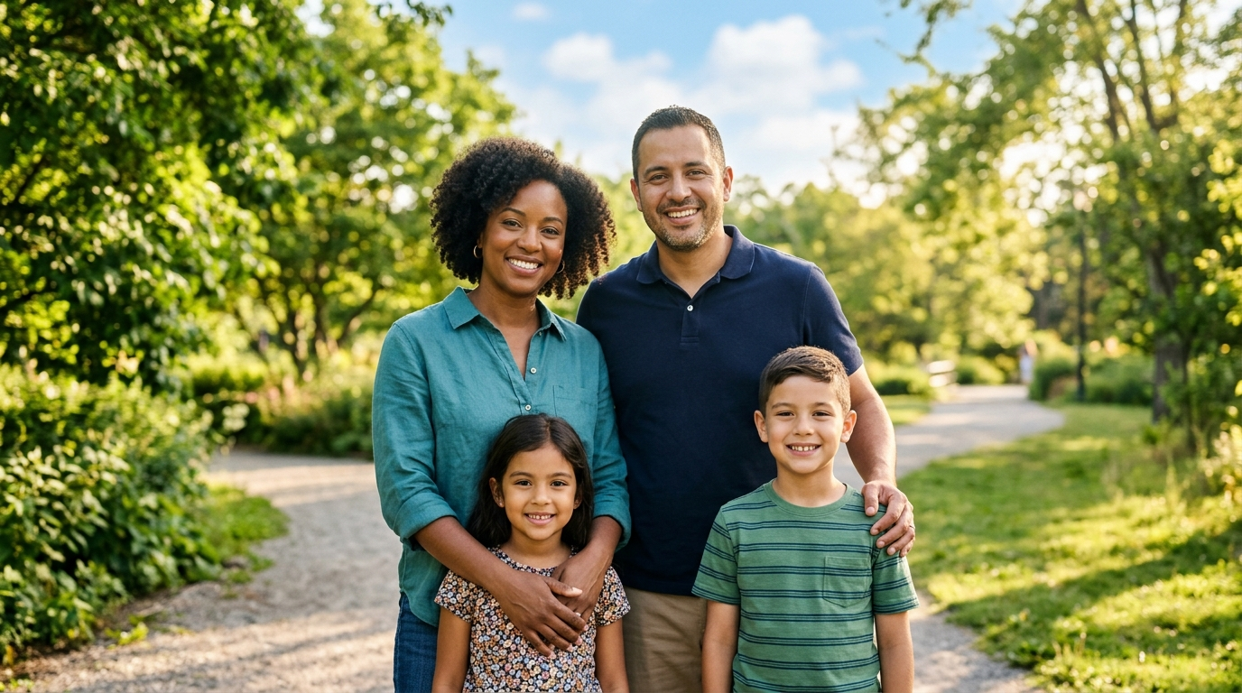 North Carolina family with health insurance coverage